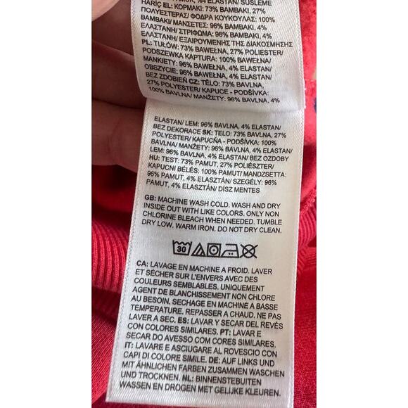 The North Face Mens Large Clay Red and White Hooded Pullover Sweatshirt - Picture 8 of 9